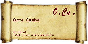 Opra Csaba névjegykártya