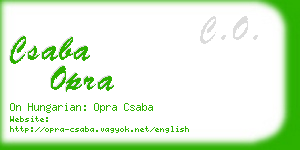 csaba opra business card